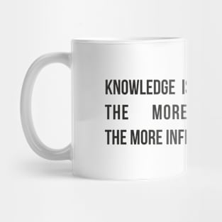 Knowledge is like a balloon; the more you know, the more inflated you become Mug